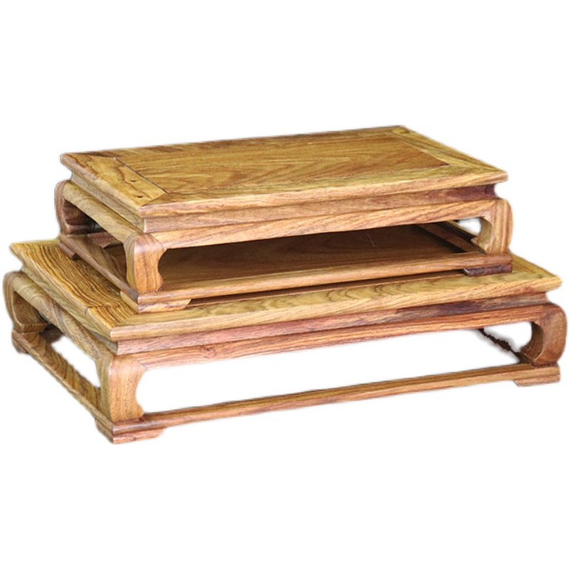 实木质红木花梨木明式底座客厅榫卯古典石头盆景长方Z形木托摆件