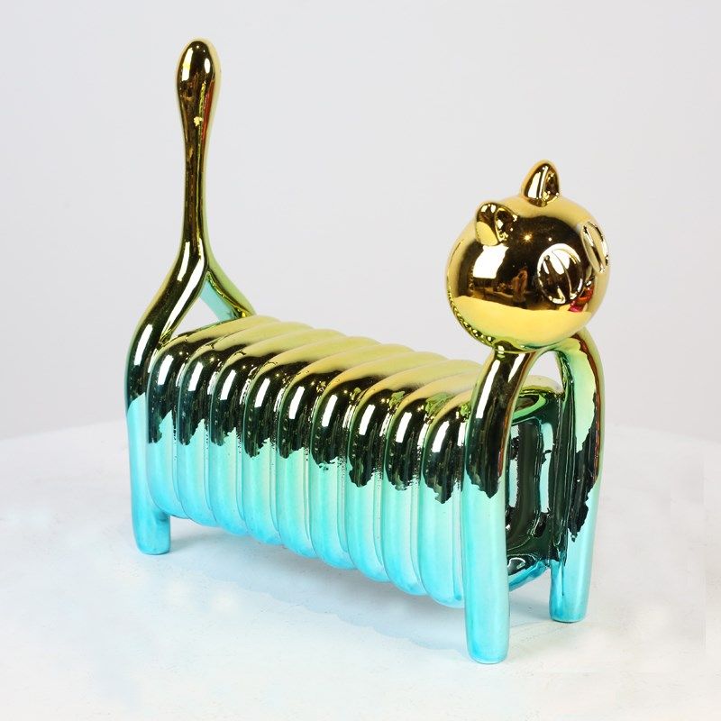 家居动物摆c件玄关客厅电视酒柜工艺装饰品轻奢现代简约猫创意摆