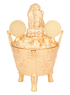 现货2022虎年李居明吉t祥物鼠牛六合生肖财箱财神鼎招财客厅摆件