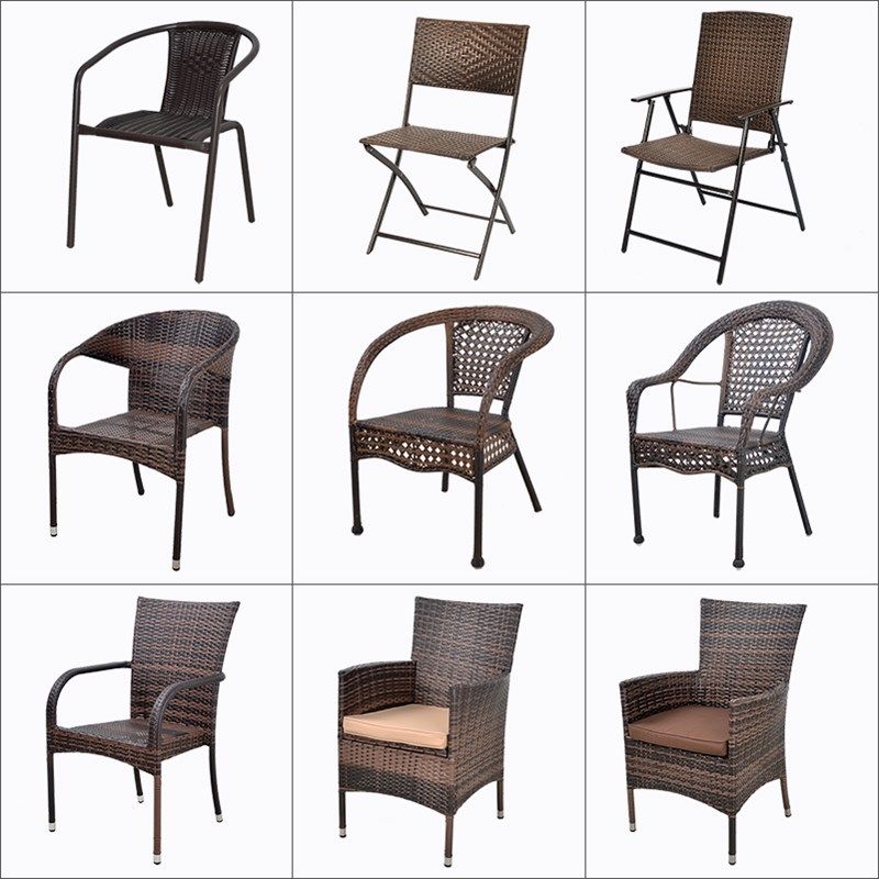 户外桌椅阳台庭院露台咖啡餐饮店藤椅折叠编藤户外桌椅餐椅藤椅子