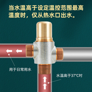 小厨宝零冷水智能恒温阀切换阀A温控阀黄铜太阳能燃气热水器4分