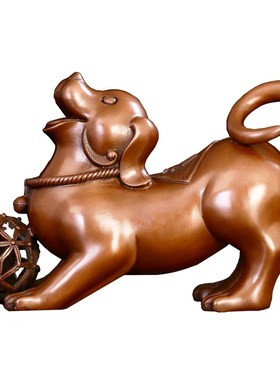 徽匠铜韵 纯g紫铜狗摆件家居装饰品狗年旺家犬家居工艺品摆件