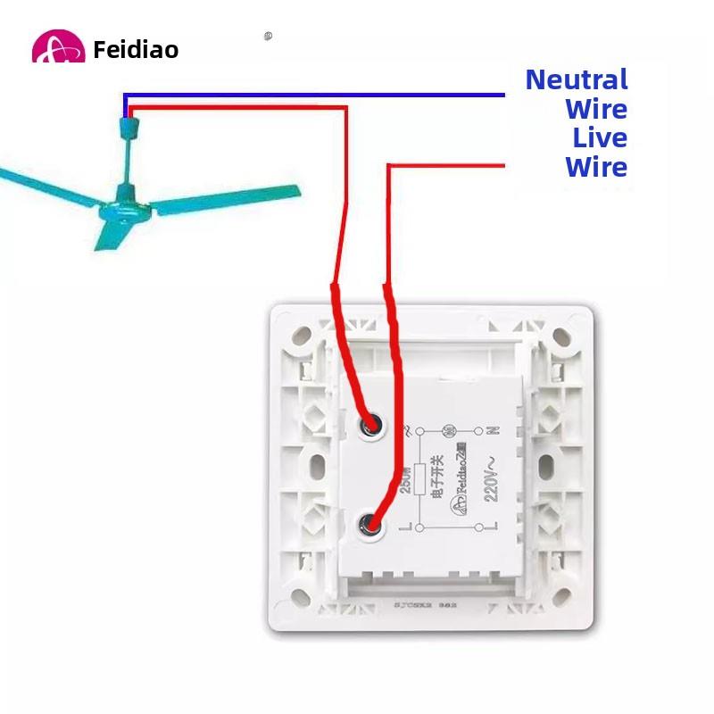 飞雕暗装250W吊扇调速器旋钮风机电风扇调速开关通用220V无极变速