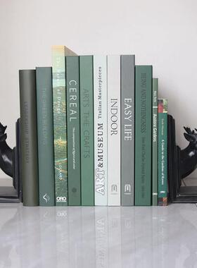 绿色系样板房装饰书 可翻页仿真书 样板间售楼处陈列摆场道具书