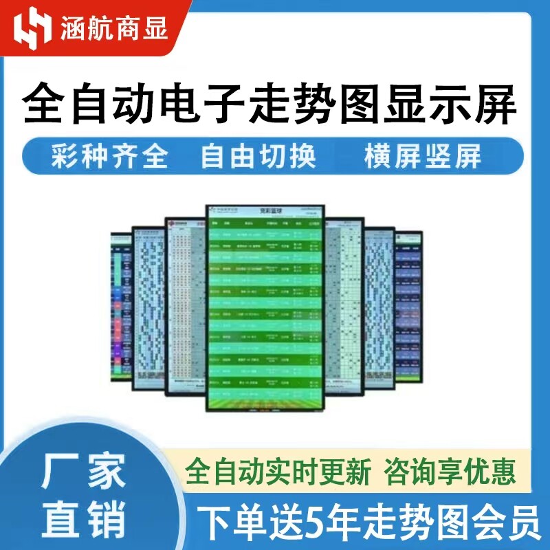 电子走势图显示屏彩票站双色球大乐透排3/5乐8竞彩横竖屏福彩体彩