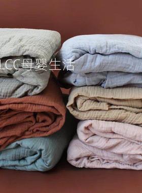 北欧cribsheet纯色婴儿床笠全棉纱布春秋儿童床罩宝宝床单ins风