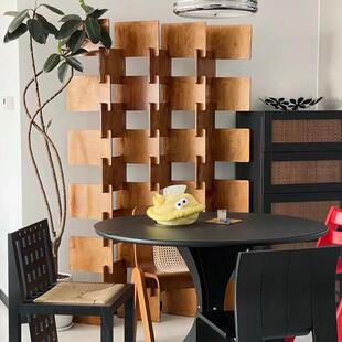 大木木家居中古风海洋板简约实木屏风隔断客厅玄关卧室遮挡装饰