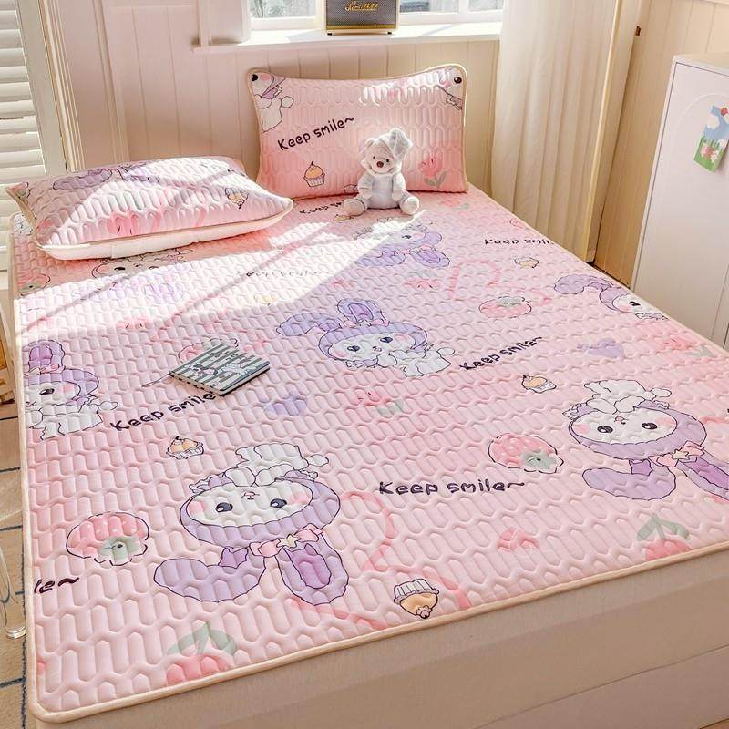 2025新女孩心可爱兔子冰丝乳胶垫三件套儿童可洗空调垫夏天,床上用品,乳胶席,淘宝优惠券,粉丝福利购,淘宝优惠卷