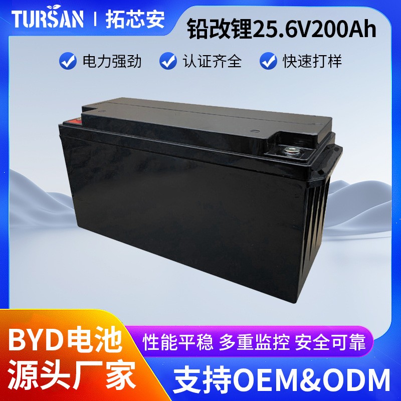 单体比亚迪12V24V/48V200Ah磷酸铁锂电池四轮车老年代步车锂电池