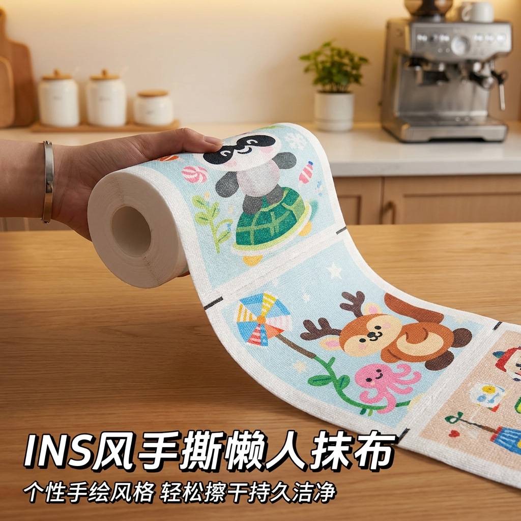 ins风手撕周抛抹布干湿两用