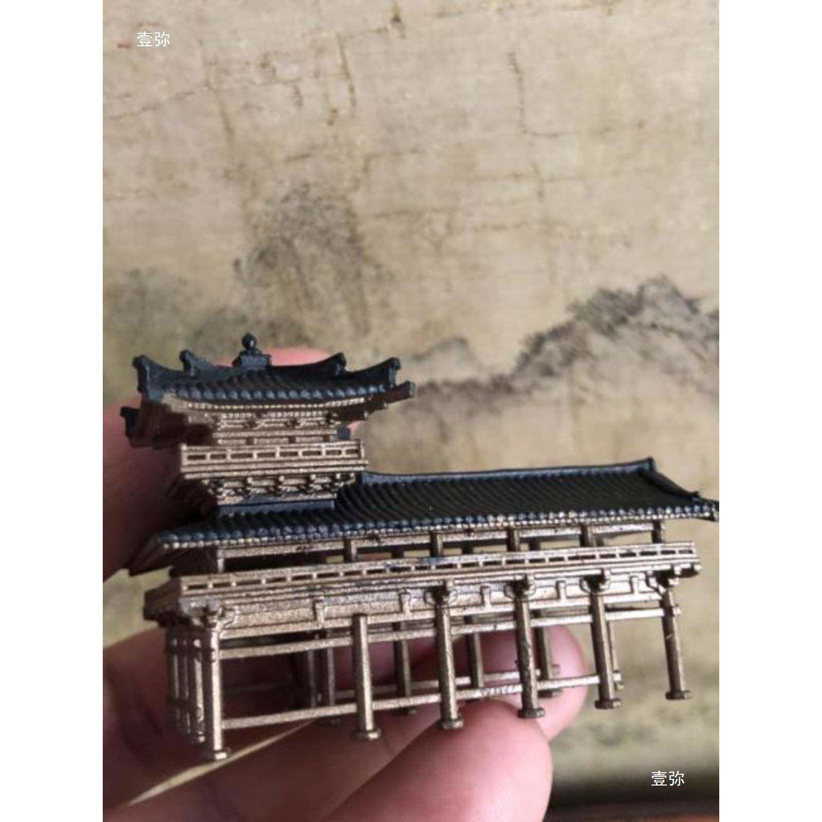 古代亭子装饰盆景楼阁古亭摆件居室微景观假山奇石仿茅草亭装饰