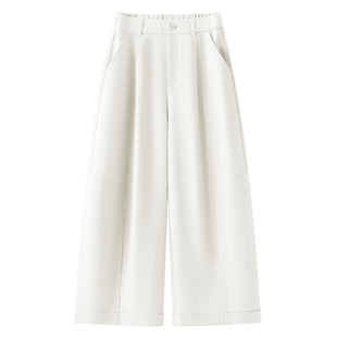 运动阔腿弯刀裤女2026年春秋新款加厚垂坠感宽松休闲气质长裤子