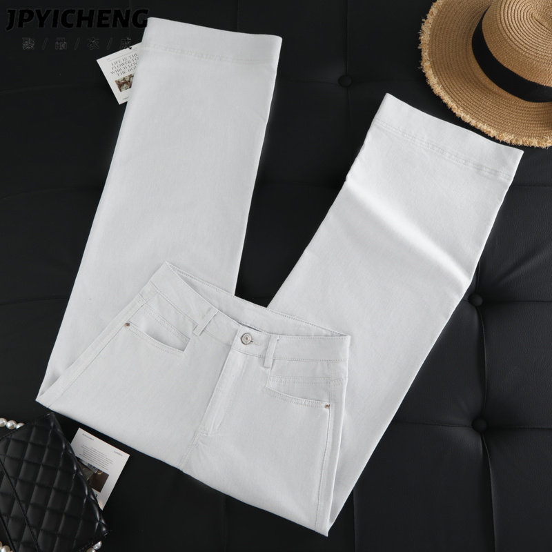 白色牛仔裤女2025新款冬季复古水洗高腰显瘦垂坠感小个子直筒裤