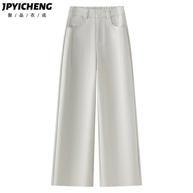 白色西装阔腿裤女2025新款冬季爆款高腰显瘦休闲高级感垂感直筒裤