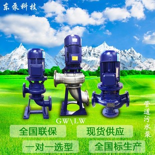 山东东泵 现货供应LW管道污水泵 立式 管道排污泵GW污水加压增压泵