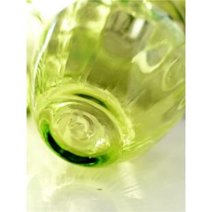 欧式巴洛克浮雕蓝色玻璃艺术花瓶客厅餐桌插鲜花样板间装饰品摆件