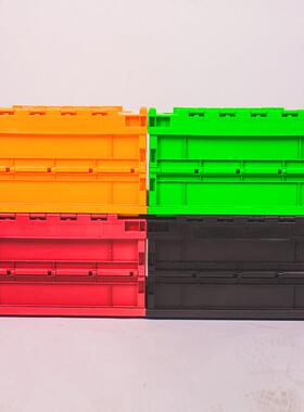 日式黑色带盖折叠收纳箱大号车载折叠箱纯色户外露营箱物流周转箱