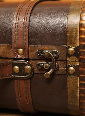 覆古摆件手提式小木箱子中国风彷古橱窗装饰木质覆古做旧摄影道具