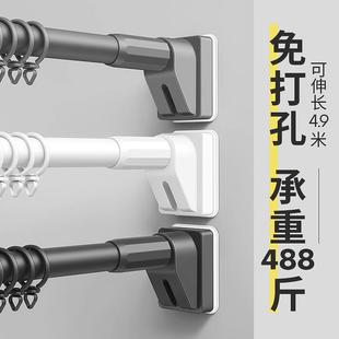 静音窗帘轨道窗帘免打孔安装 挂钩导轨 滑轨滑轮阳台侧装 窗帘杆顶装