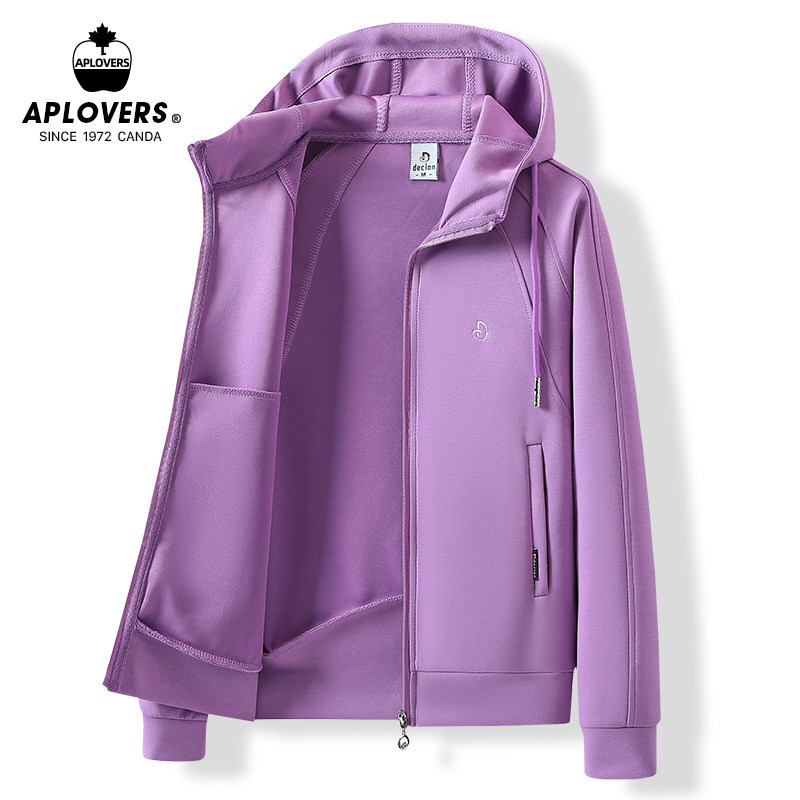 品牌运动卫衣女2026新款春季短款修身连帽上衣拉链开衫运动服外套