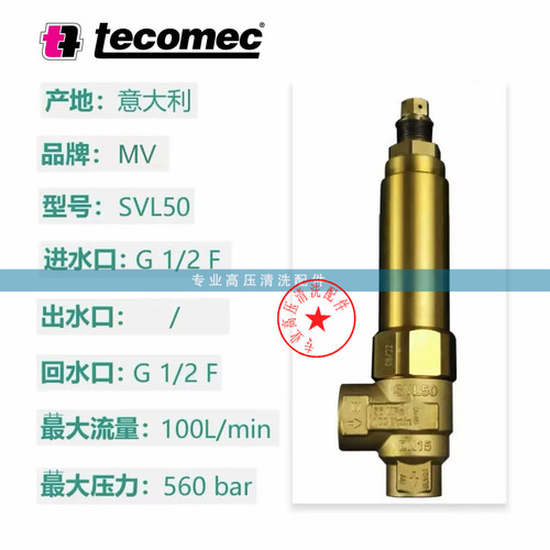 Tecomec安全阀MV溢流阀SVT28 SVT40 SVL50 SVL250安全阀