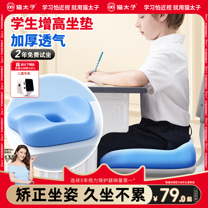 猫太子儿童坐垫夏季加厚屁垫座垫小学生教室专用增高垫透气椅凳子