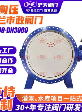 双向压法兰软密封双偏心蝶阀球墨铸铁大口径市政阀门DN100-DN3000