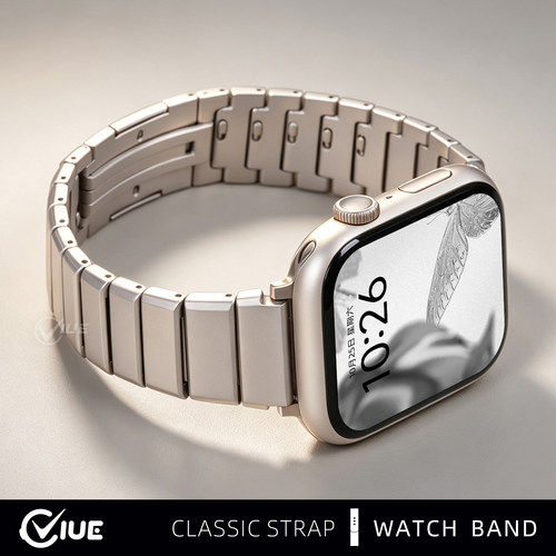 适用苹果手表iwatchS11表带applewatchS10秋冬s9新款女S8小蛮腰S7全钛金属粉色S6透气SE高级智能腕带42/46mm