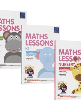 新加坡数学 SAP Maths Lessons N-K2 幼儿数学启蒙练习册 学龄前-幼儿园大班 培养数学思维 CPA教法 特色STERM 讲练结合 英文原版