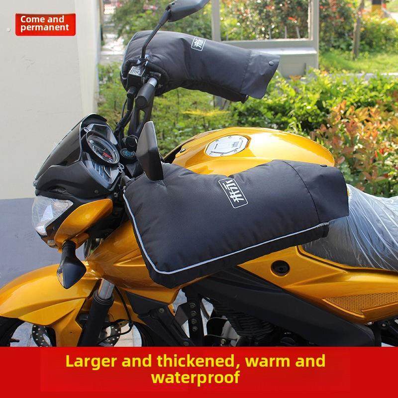 采购产品电动汽车手套，男子骑自行车，温暖，防寒，防雨，防水，