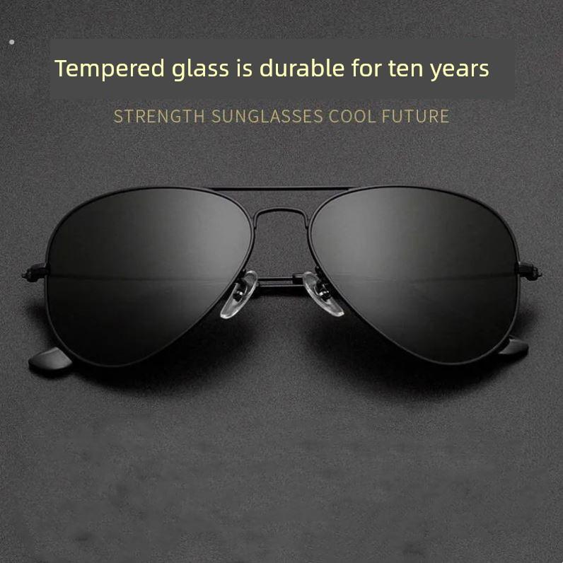 高清钢化玻璃镜片夏季太阳镜男士墨镜开车用飞行员防紫外线蛤蟆镜