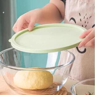 玻璃和面盆家用食品级带盖玻璃碗大号沙拉加厚打蛋糕透明揉面粉