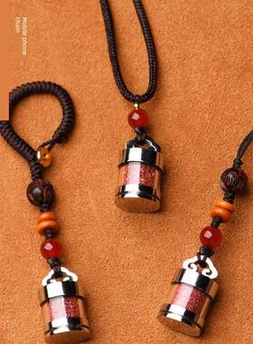 可打开的空心瓶吊坠的男人和女人在他们的生肖年，便携式朱砂原石