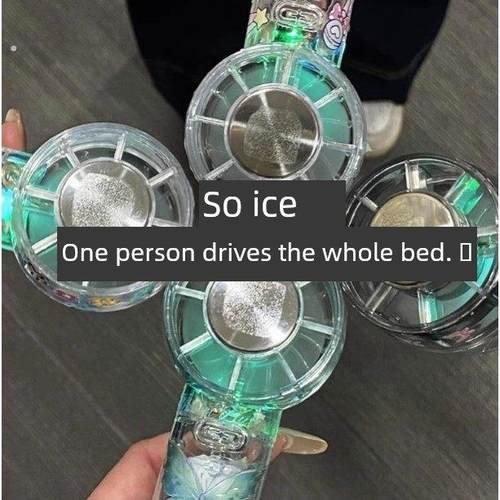 冰鼠风扇小型手持宿舍半导体冰敷 创意透明户外便携涡轮小风扇