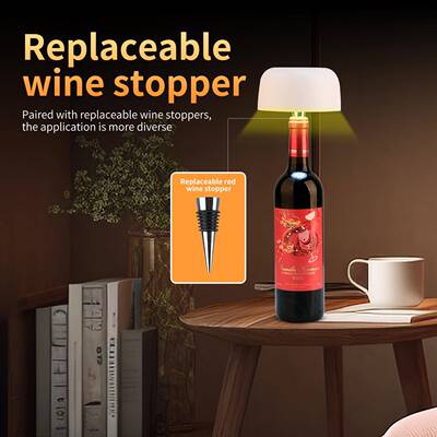 跨境新品创意3合1台灯蘑菇钉氛围灯酒瓶塞台灯可拆卸小夜灯床头灯