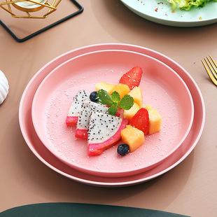 八寸大盘家用盘子创意可爱菜盘圆形塑料水果盘加厚饺子盘工厂批发