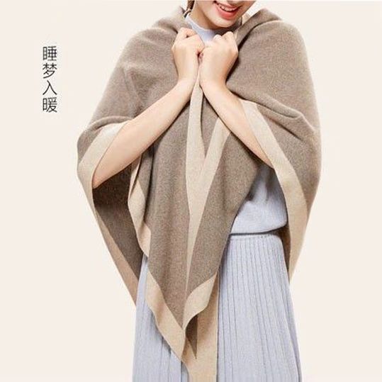 春夏新款三角巾针织外搭两用韩版披肩女冬季围脖护颈百搭装饰裙子