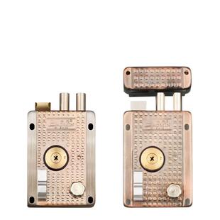 保民外装门锁老式防盗门锁家用木门房门铁大门锁十字钥匙纯铜锁芯