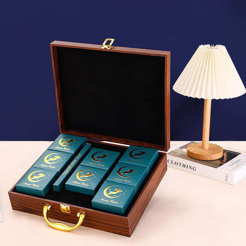 新款中秋月饼皮盒pu皮包装礼盒高档礼品空盒酒店烘焙专用盒印logo