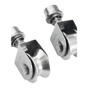 国标04不锈钢滑轮弹簧定向轮轨道轮实心旋转门较门轴油咀铰