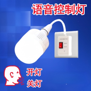 说话语音控制LED声控灯插电应急照明开灯关灯小夜灯家用按键开关
