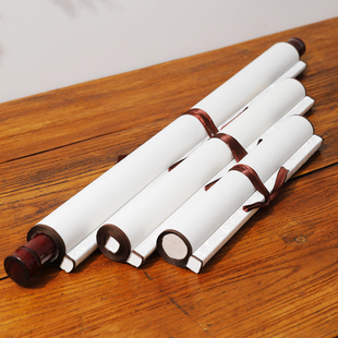 梅林笔庄竖立卷轴挂画空白 画轴挂轴画卷绢布裱画纸毛B笔书法专用