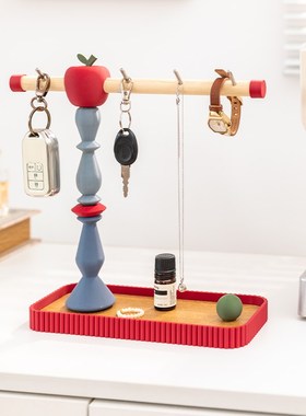 阿楹 轻奢复古入门玄关柜钥匙托盘摆G件高级感收纳盒艺术置物挂架