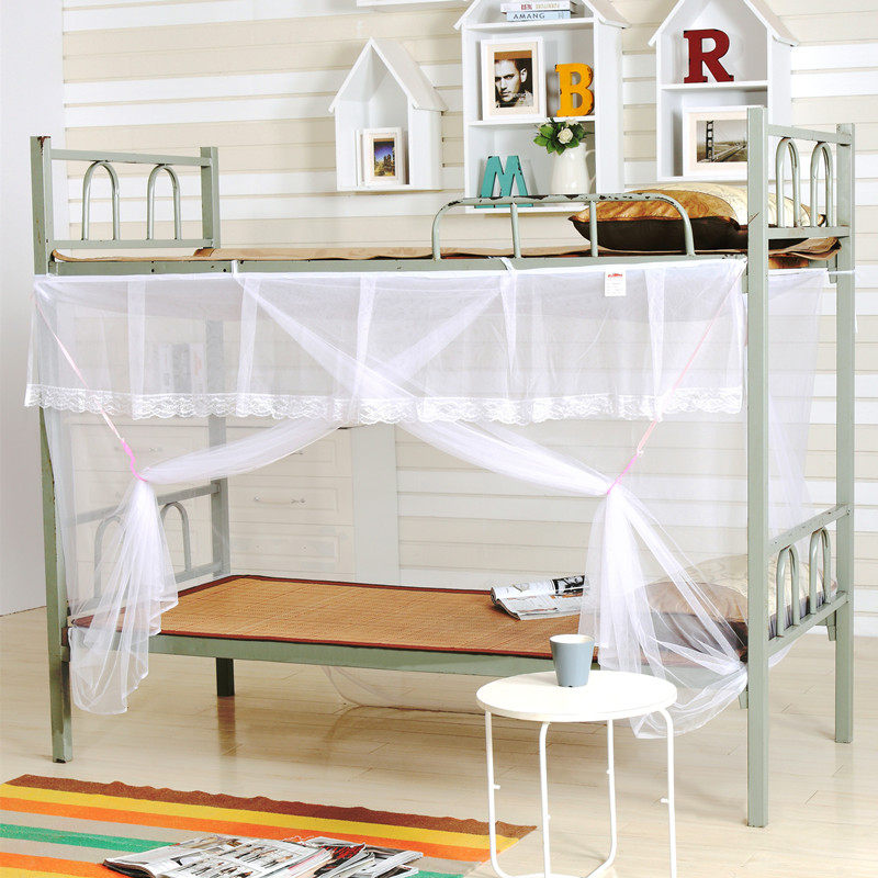 蚊帐学生宿舍0.9米上下铺加密豪华蕾丝1.2子母床家用1.5Y防尘顶1.