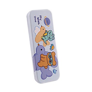 小学生铁皮文具盒双层文具盒可爱卡通男生女生铅笔盒带乘法口诀表