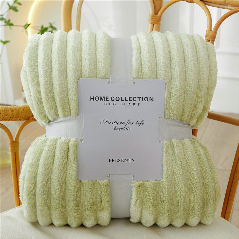 2023新款宽抽条纯色毛毯绒毯z法莱绒毯子沙发巾空调瑜伽盖毯礼品