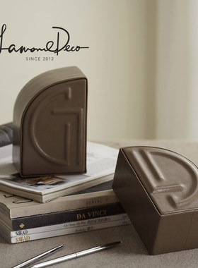 LD轻奢风皮质书k档书立架高档书靠摆件办公室家用书房书桌样板房