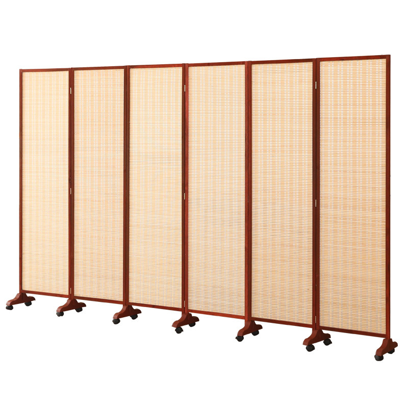 中式竹子屏风隔断墙客厅简约现代折叠木质L移动卧室遮挡家用办公
