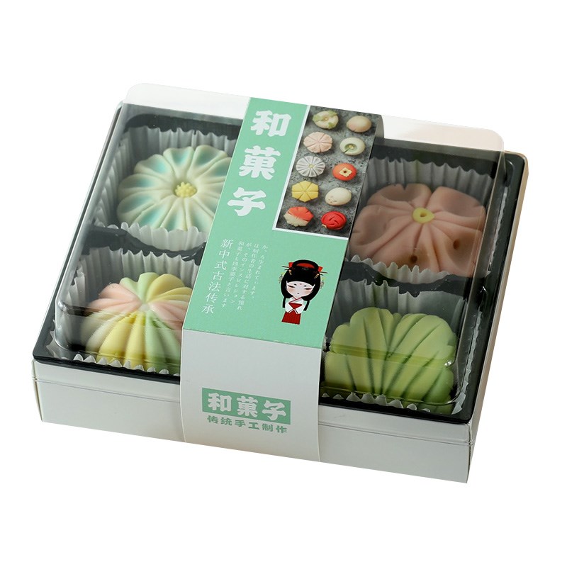雪媚娘包装盒4粒和菓子闪电x泡芙盒子透明四粒装肉松小贝一次性盒图片