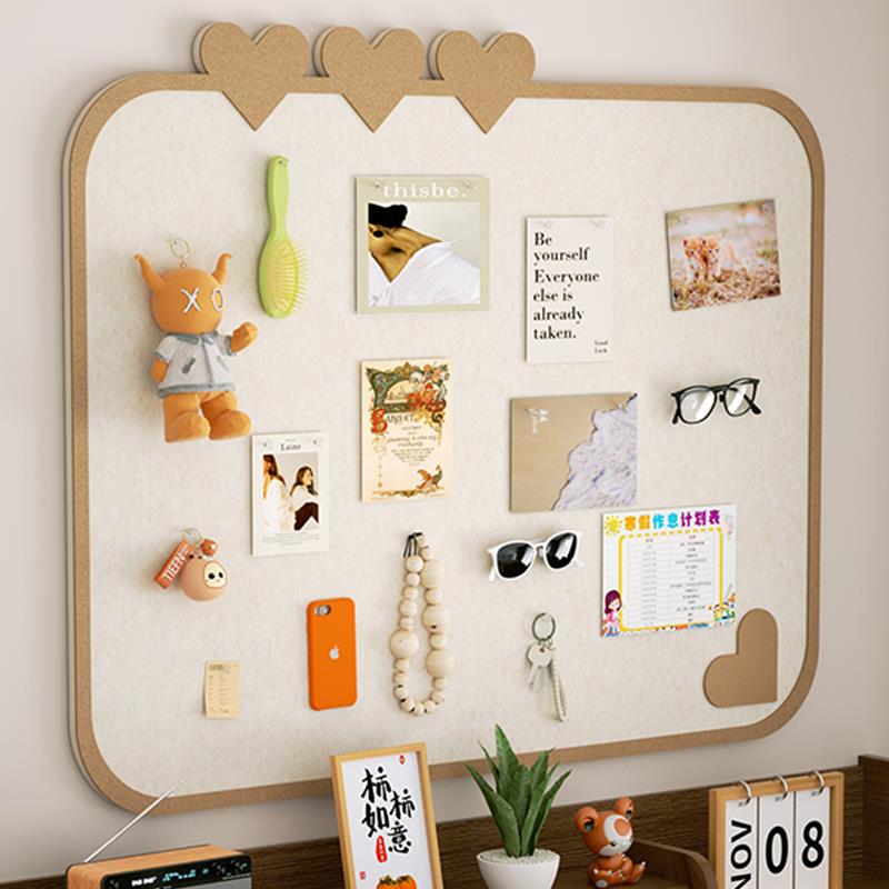 照片墙毛毡板展示墙定制高级感客厅创意软木板装饰墙面羊毛毡墙贴